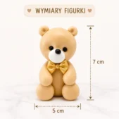 Miś chłopiec beżowy z masy cukrowej – wymiary figurki 5 × 7 cm