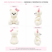 Figurka miś dziewczynka z masy cukrowej – widok z różnych stron