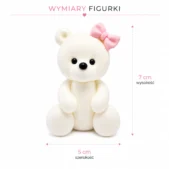 Miś dziewczynka z masy cukrowej na tort – wymiary figurki 5 × 7 cm