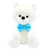 Figurka na tort Miś Cukrowy Chłopiec Biały 8cm. Zdjęcie przedmiotu do sklepu