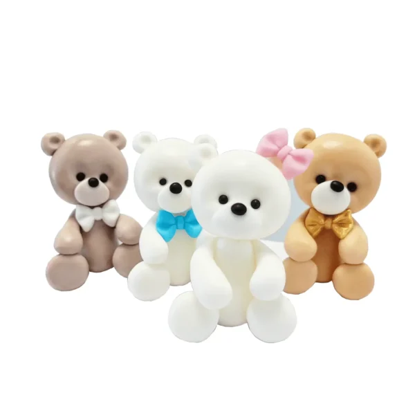 Figurki na tort Misie z masy cukrowej Zestaw 4szt. Zdjęcie produktu do sklepu