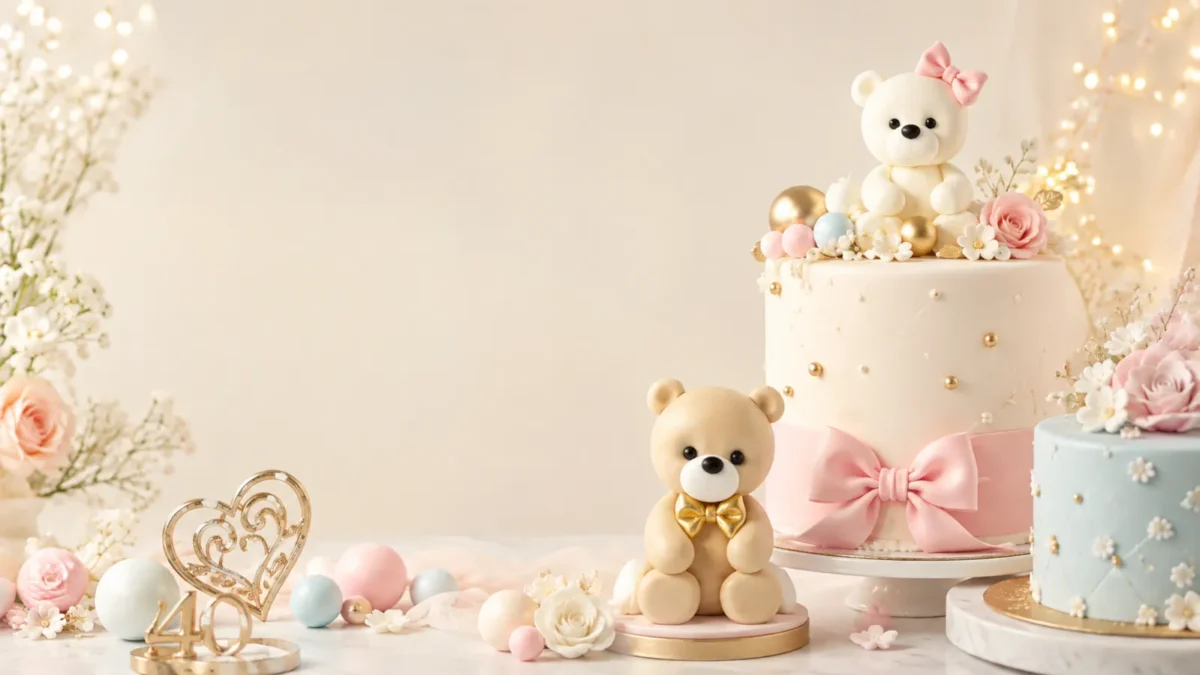 Rabat na dekoracje na tort ArtCakeDecor – torty z misiami z masy cukrowej, topperami i pastelowymi ozdobami