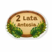 Personalizowana tabliczka Safari 2D z imieniem i wiekiem na tort